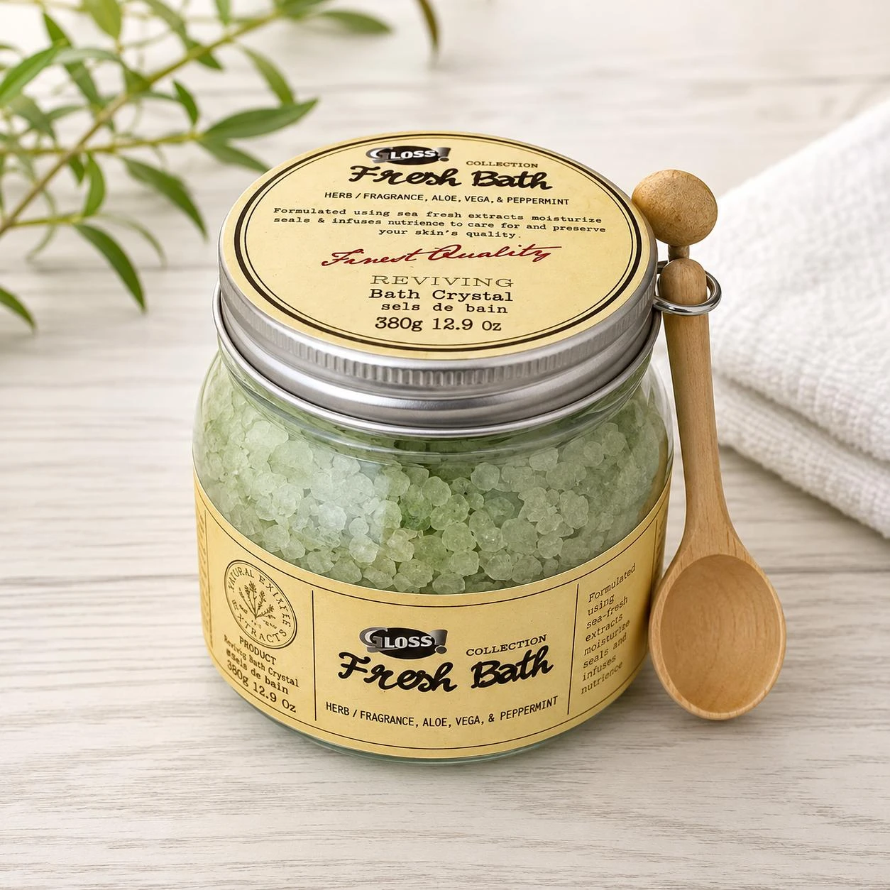 Fresh Bath Aloe Vera & Mint Bath Salts – 380 g – photo 3